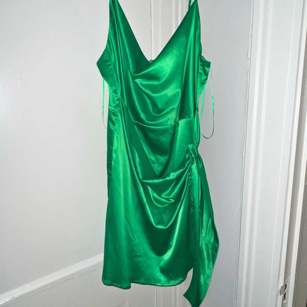 Glam LA Satin Dress - Vivid Green - NWT